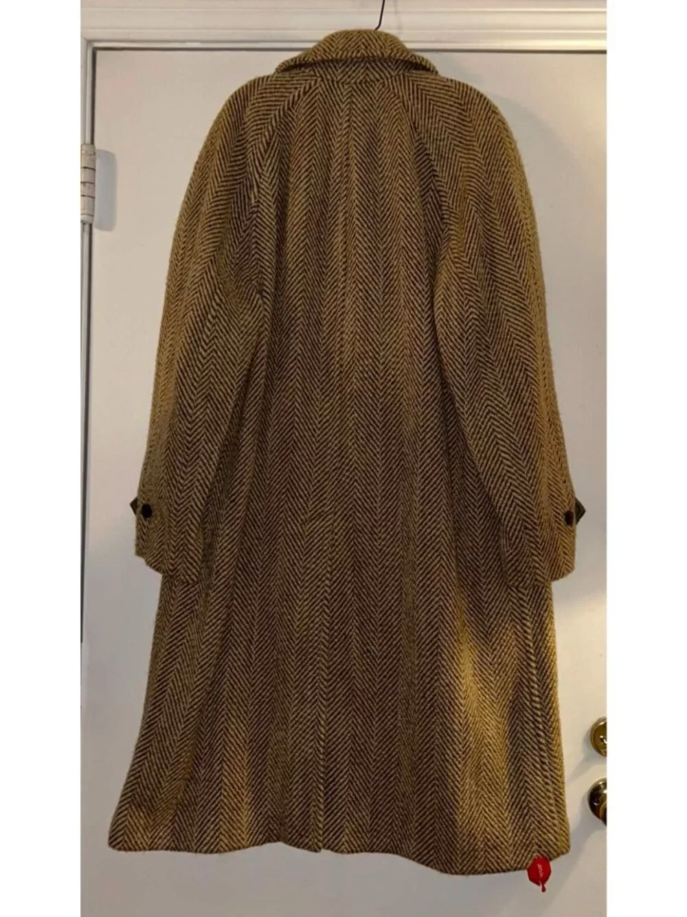 NWT $1498 Todd Synder Notched Collar Herringbone Long Topcoat Light Brown Size X